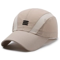 Khaki breathable quick-dry baseball cap with laser-cut holes and side mesh panel - Adjustable / Khaki