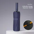 Navy blue 24-rib automatic folding umbrella with 105cm canopy and reinforced frame - 144-ribbed - 16k5+4 Automatic Umbrella Navy Blue / Gift Box Not Included