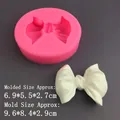 3D bow shape silicone mold for fondant and chocolate with finished ribbon sample - 3D Large Bowknot Mold - Pink