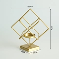 Modern gold geometric metal candle holder with square frame and thick square base - Magic Cube-Gold