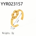 18K vergoldeter doppellagiger Knotenring, offenes Design, 20mm Durchmesser, 3,2mm Breite - Gold