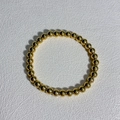 Bracciale a sfere in acciaio inossidabile dorato lucido dal design minimalista a filo - Sfera 6mm / Oro