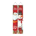 Kerst banners set met Kerstman en Sneeuwpop voor feestelijke deur decoraties - Stijl B-Cartoon rode sneeuwpop rendier