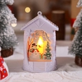 Rosa Weihnachtslaterne mit Schneemann-Motiv und warmem LED-Licht für die Tischdeko - Schneemann / Weißer Schneemann