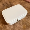 Portable white faux leather jewelry box with snap button closure and stitched edges - Leather Snap Style / White