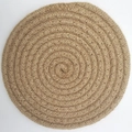 Natural round jute placemat with spiral weave pattern for heat resistance - 11cm