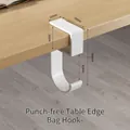 Weißer minimalistischer Metall-Taschenhaken für Schreibtischkante mit 30mm Klemmbereich - Perlweiß (1er Pack)