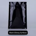 Glossy black aluminum foil resealable pouch bag for sample packaging and tea storage - 0.16mm / Glossy / 6x8cm / Black
