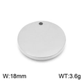 Polished silver 18mm round stainless steel pendant disc charm 3.6g weight specs - Steel Color 18mm (KLJ7744-Z)