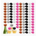 Mini plastic cowboy hat toppers for party drinks and cupcakes in diverse colorful pack - Mixed Mini Cowboy Hats - 80 PCS