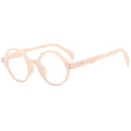 Lunettes de soleil roses rétro à monture ronde et branches ondulées pour femmes et hommes - Beige Transparent Anti-Lumière Bleue C11