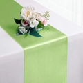 Elegant sage green satin table runner with a glossy finish for wedding decor - Green / 30cm*275cm