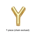 Polished gold initial Y letter charm pendant for DIY bracelets and jewelry making - Letter Y