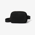 Riñonera clásica de nailon negro con cremallera metálica dorada y hebilla ajustable - Negro
