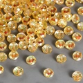Golden faceted crystal beads with AB aurora coating for DIY jewelry making and crafts - Bright Gold