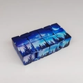 Infinite cube stress relief toy featuring a blue forest and night sky starry pattern - Christmas 6: Moonlight Forest