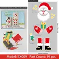 Set da 19 magneti natalizi Babbo Natale per frigorifero con dimensioni e confezione regalo - BX009 Babbo Natale
