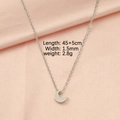 Close-up of crescent moon pendant necklace with dimensions 45+5cm and 2.8g weight - Moon Shape (MP101-2) / Moon Silver