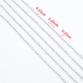 Catena a bastoncino in acciaio inossidabile argento per gioielli DIY, larghezza 0,25 cm - 1 Metro/Confezione / A-Colore Acciaio-12.5mm