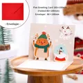 3D Christmas card with reindeer design and red envelope set for holiday greetings - Crystal Ball Deer