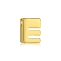 Polished gold S925 silver necklace pendant featuring letter E heart design charm - Gold DY130009 (E)