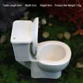 Miniature white resin toilet figurine garden decor, size 8x5x9cm and 115g weight - Toilet Individual Boxed