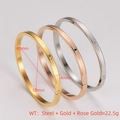 Three-piece stainless steel LOVE heart kiss bangle set in gold, rose gold and silver - Engraved Three-color Set / Steel+Gold+Rose Gold