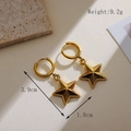 Orecchini a stella in argento S925 dorato con chiusura a cerchio e texture 3D geometrica - Stile Stella a Cinque Punte Strutturata (A062-3)