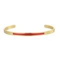 Bracelet ajustable doré minimaliste avec détail élégant en émail rouge incrusté - Or/Rouge
