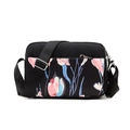 Women's lightweight oxford crossbody bag with colorful tulip print and adjustable strap - Lily