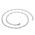 Zilveren dolfijnenschakelketting van roestvrij staal met karabijnsluiting op witte achtergrond - 45cm (KN14207-Z) / Zilver