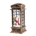 Vintage bronze Christmas lantern with Santa Claus design for holiday table decoration - Bronze Phone Booth Santa