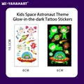 Luminous space astronaut temporary tattoo for kids with glowing alien and spaceship designs - Luminous Space Y-052