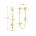 Medida detallada de pendientes de estrella dorada con 31,7 mm de largo y 11,7 mm de ancho - Dorado (Plata 925 Chapada en Oro Amarillo)