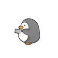 Cute penguin meme enamel pin with a knife, cartoon metal badge for bags and clothes - Side Penguin with Knife