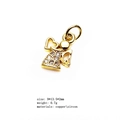 Golden angel pendant with heart wing and micro-set zircons, size 9x13.5x2mm - 17 (Angel)
