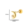 Gouden helix piercing met halve maan en ster van roestvrij staal en zirkonia steentjes - Stijl 1 Maan & Ster / Goudgeel