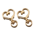 Chiusura a moschettone in metallo dorato a forma di cuore con anello rotante per DIY - Cuore / 5 Pezzi / Oro KC