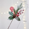 Artificial Christmas cedar branch with red berries, pine cone and lollipop decor, 35cm - (243608) Lollipop Pine Branch
