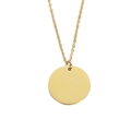 Polished gold-plated stainless steel round flat disc pendant for DIY jewelry making - 20mm / Gold