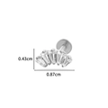 Labret en titane F136 avec pierres zircons carrées, fini argenté, longueur 0,87 cm - 1# Argent (Éventail)