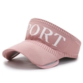 Visera deportiva de punto rosa con logotipo SPORT para correr y actividades al aire libre - Rosa