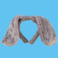 Grey plush long-eared rabbit headband for cosplay and festive party costumes - Gray