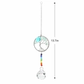 Tree of Life crystal suncatcher with green beads and 13.7 inch rainbow glass pendant - Blue Tree of Life