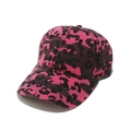 Leopardenmuster Baseballkappe in Pink und Schwarz mit gebogenem Schirm aus Baumwollgewebe - M (56-58cm) / Rosarot