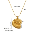 18K vergoldete Edelstahlhalskette mit einem großen Ammoniten-Muschel-Anhänger für Damen - Spirale Nautilus Halskette (YYN023384)