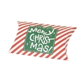 Christmas pillow gift box featuring festive red and white stripes and Merry Christmas tag - Red and White Striped