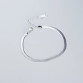 Pulsera minimalista de cadena de serpiente plana de plata de ley S925 en plata brillante - Oro Blanco