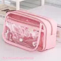 Astuccio trasparente rosa grande capacità con struttura di archiviazione a 8 strati - Rosa