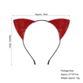 Sparkly red sequin cat ears headband for Halloween costumes and party outfits - Red Glitter Cat Ears